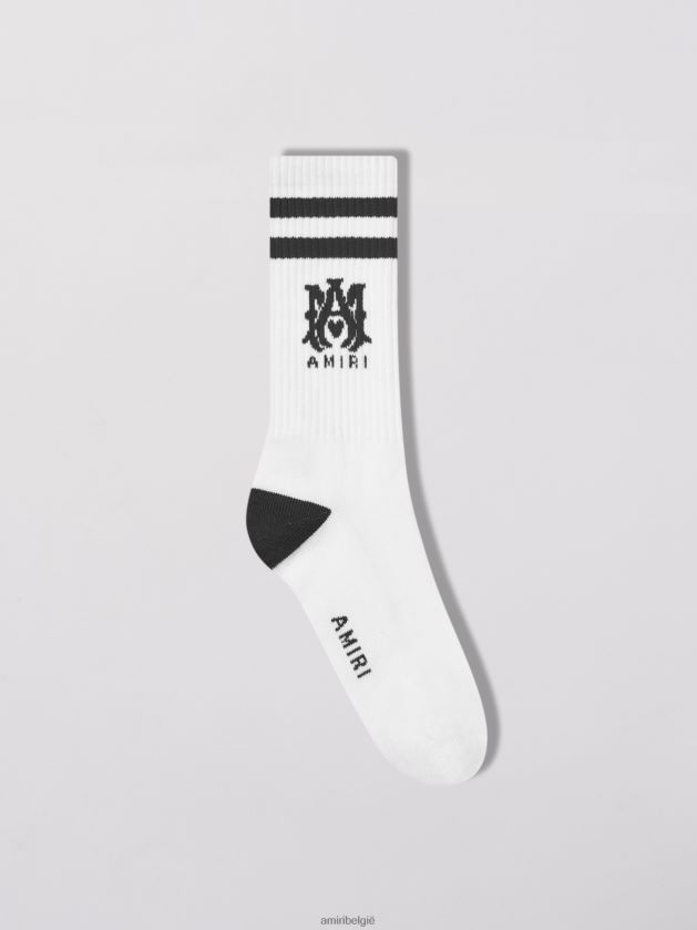accessoires zijn AMIRI unisex geribbeld m.a. atletische sokken zwart 48PBDJ448