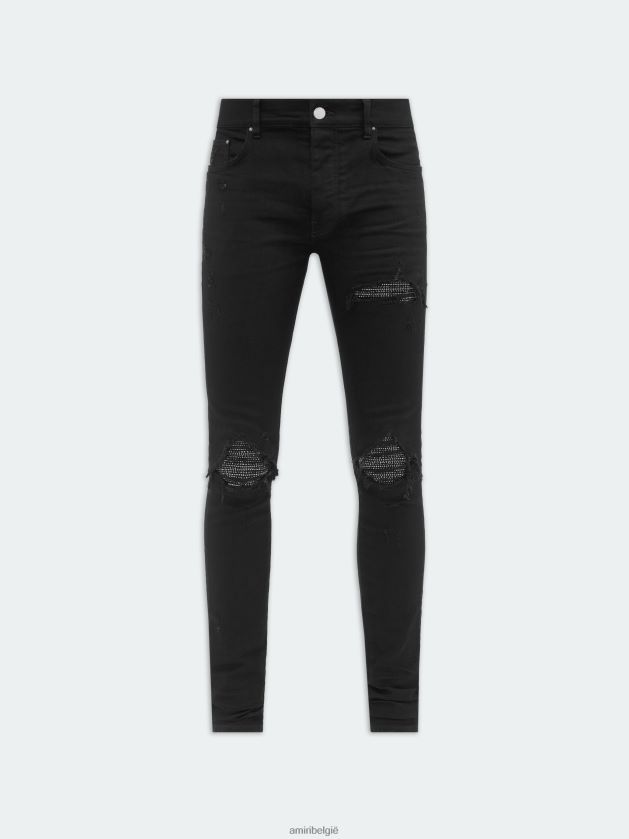 kleding zijn AMIRI Heren Kristallen mx1 jeans zwart od 48PBDJ7