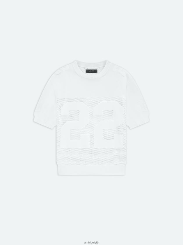 kleding zijn AMIRI Heren merk 22 t-shirt wit 48PBDJ112